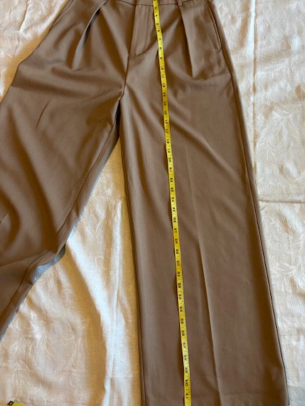 Anewsta Women's Beige Pleated High-Waisted Dress Pants Size L - Picture 8 of 11